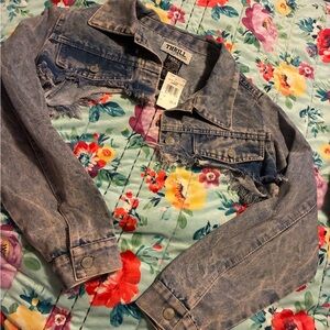 Thrill Blue Frayed Denim Jacket
